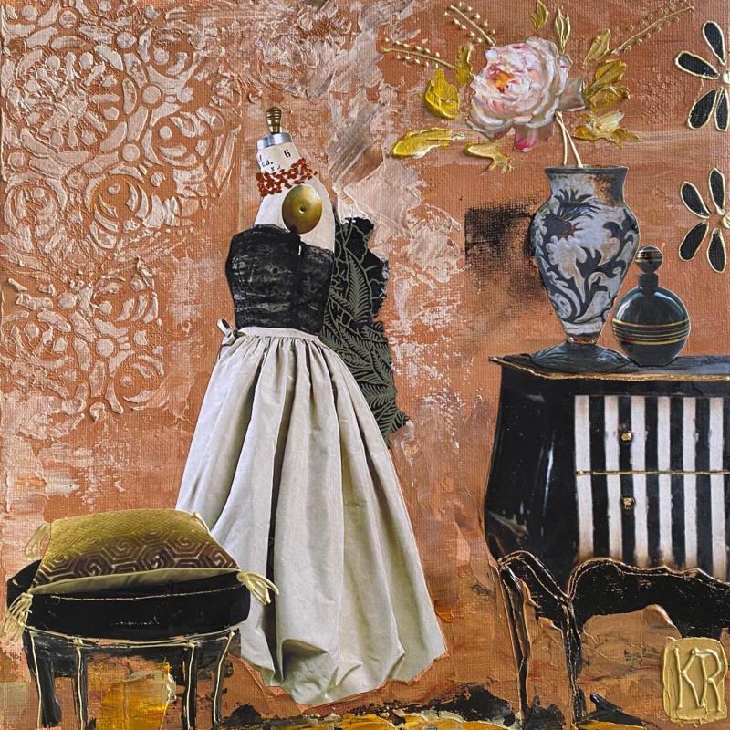 Peinture Pour Carla  par Romanelli Karine | Tableau Figuratif Mode Acrylique Collage Posca Pastel Papier