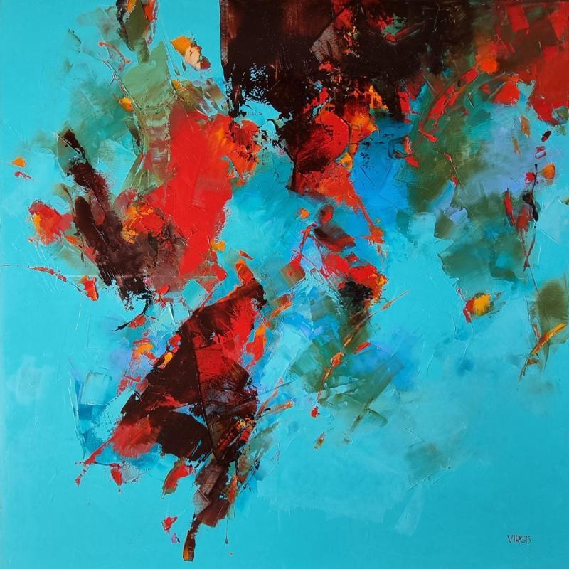 Painting Extends far down by Virgis | Painting Abstract Minimalist Oil