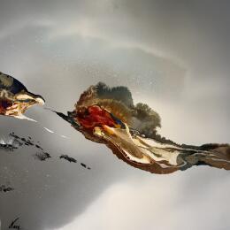 Painting 933A by Naen | Painting Abstract Acrylic, Ink