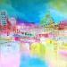 Gemälde Les ponts multicolores von Levesque Emmanuelle | Gemälde Öl