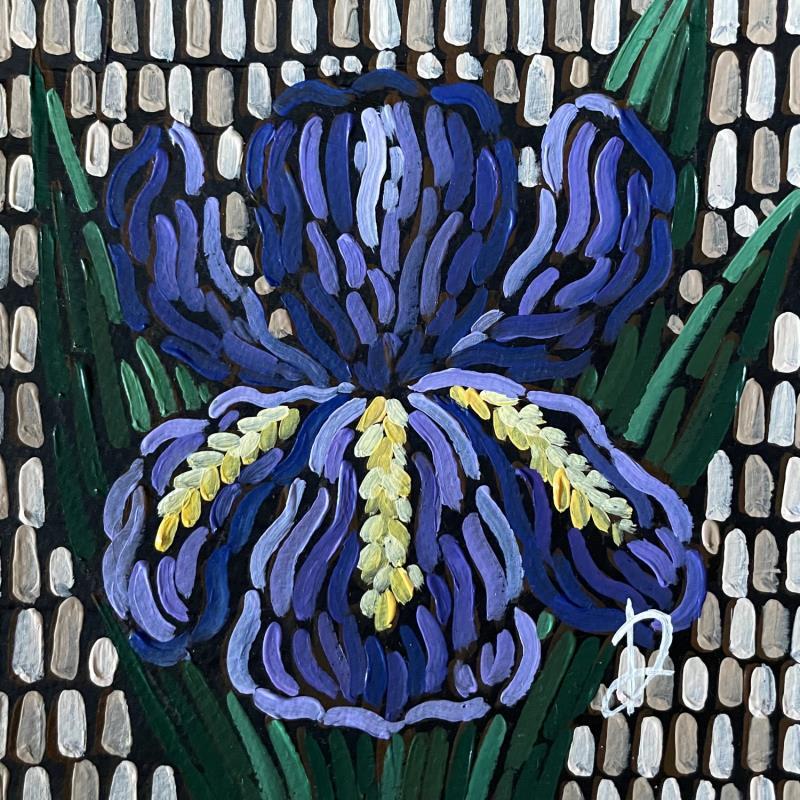 Gemälde Iris bleu von Dmitrieva Daria | Gemälde Impressionismus Natur Acryl