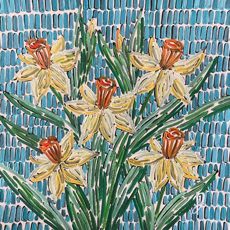 Peinture Narcisses par Dmitrieva Daria | Tableau Impressionnisme Nature Acrylique