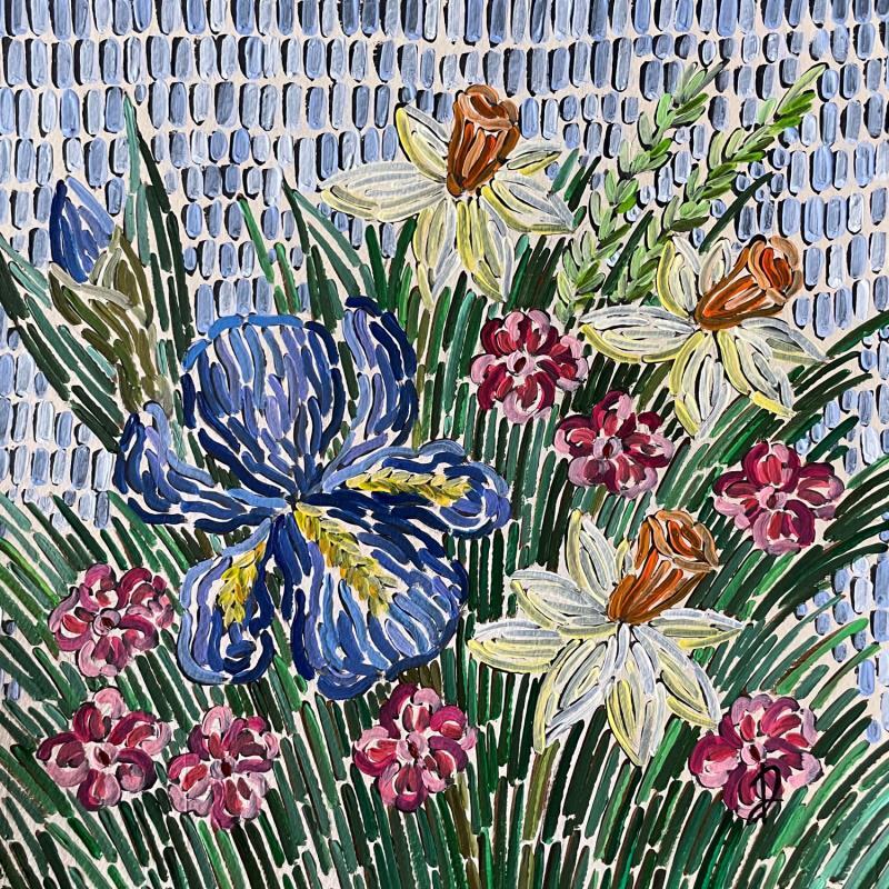 Peinture Iris&narcisses par Dmitrieva Daria | Tableau Impressionnisme Nature Acrylique