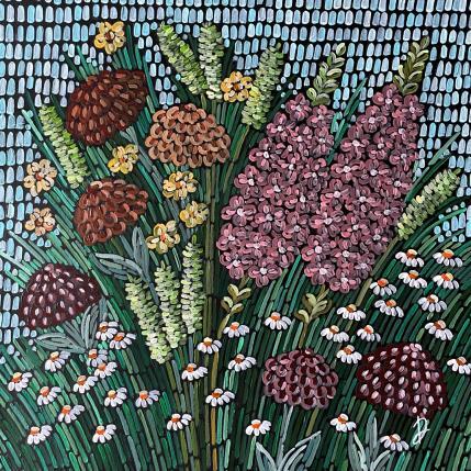 Peinture fleurs de jardin par Dmitrieva Daria | Tableau Impressionnisme Acrylique Nature