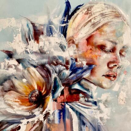 Peinture fiori blu par Abbondanzia Monica | Tableau Figuratif Acrylique, Huile Portraits