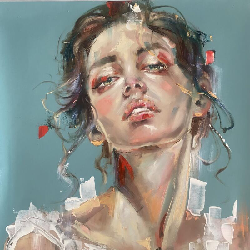 Painting Vorrei by Abbondanzia Monica | Painting Figurative Portrait Acrylic