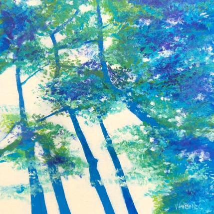 Painting Feuillage bleu by Fièvre Véronique | Painting Figurative Acrylic Nature, Pop icons