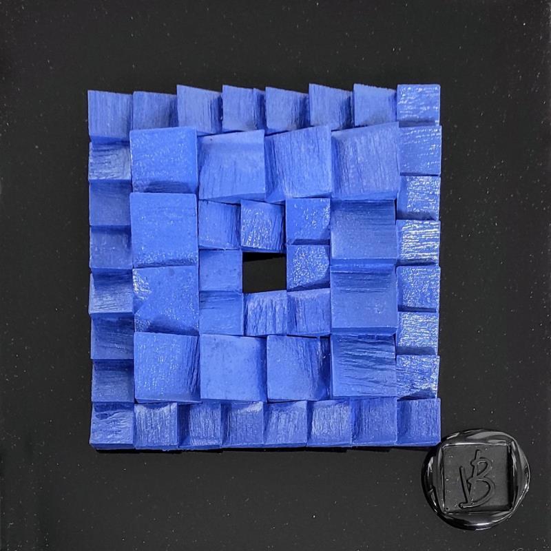 Peinture Davao par Bauquel Véronique | Tableau Abstrait Minimaliste Bois Acrylique Collage