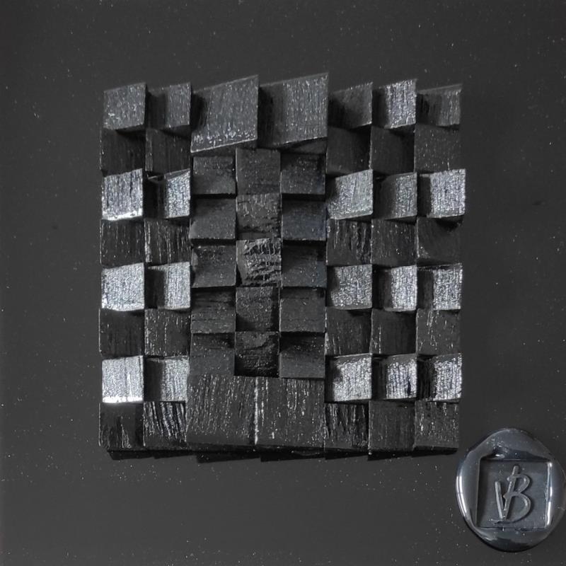 Gemälde Bristol von Bauquel Véronique | Gemälde Abstrakt Minimalistisch Holz Acryl Collage