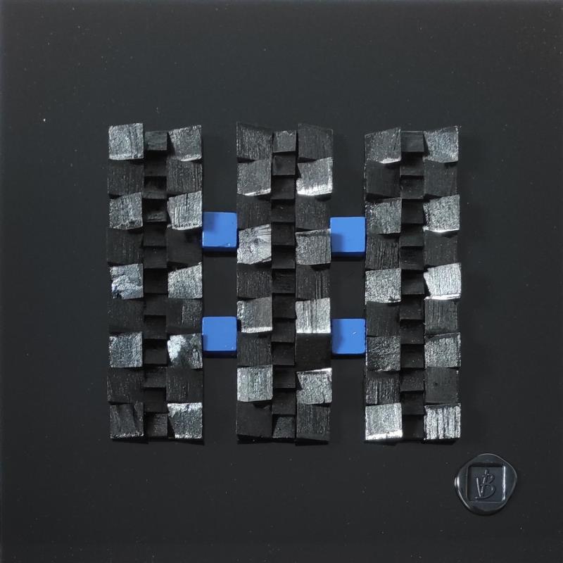 Peinture Cordoba par Bauquel Véronique | Tableau Abstrait Minimaliste Bois Acrylique Collage