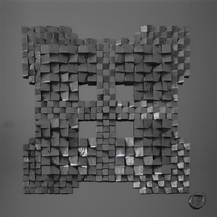 Peinture Karashi par Bauquel Véronique | Tableau Abstrait Acrylique, Bois, Collage Minimaliste