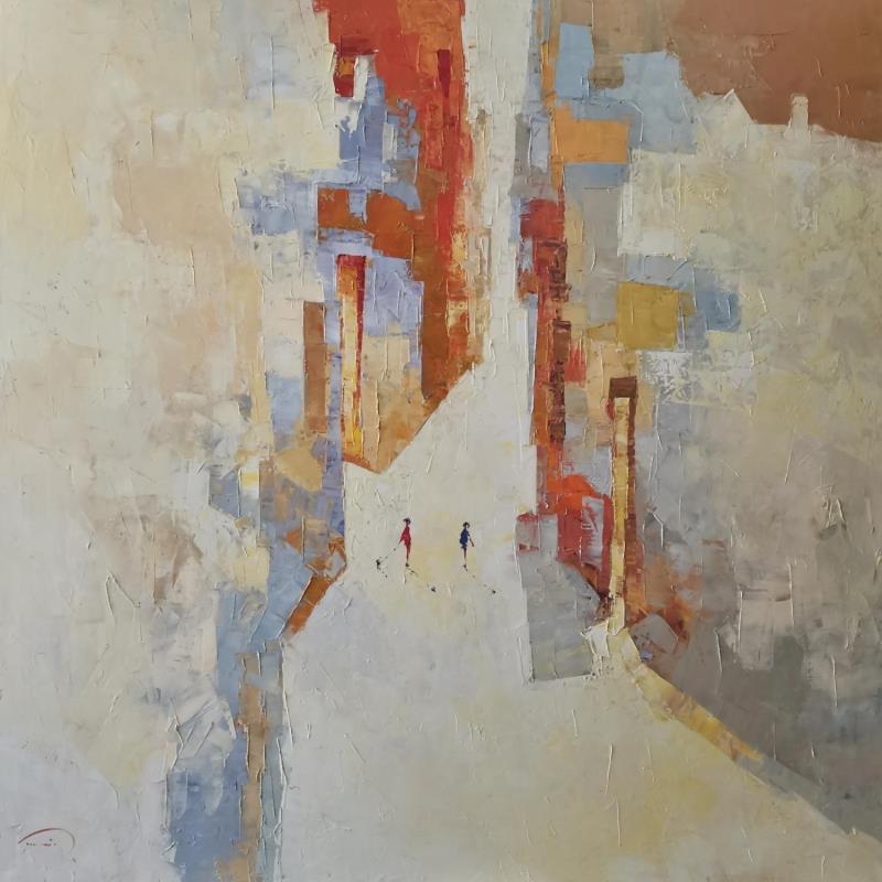 Painting Comment allez-vous  by Tomàs | Painting Abstract Society Urban Life style Oil