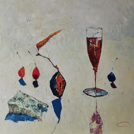 Painting Un morceau de fromage by Tomàs | Painting Impressionism Oil Still-life