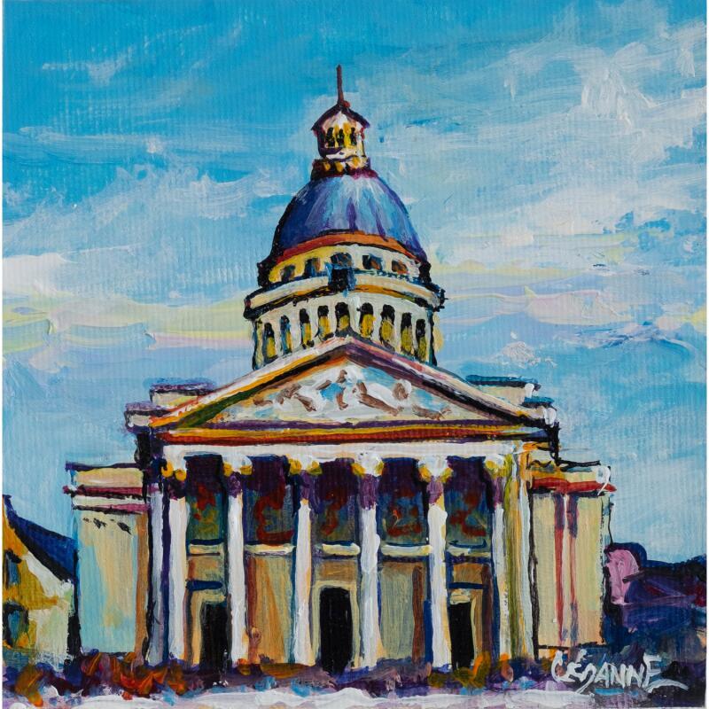 Peinture Paris, le Panthéon par Cédanne | Tableau Figuratif Paysages Urbain Architecture Huile Acrylique