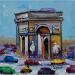 Painting Paris, l'Arc de Triomphe by Cédanne | Painting Figurative Landscapes Urban Architecture Oil Acrylic