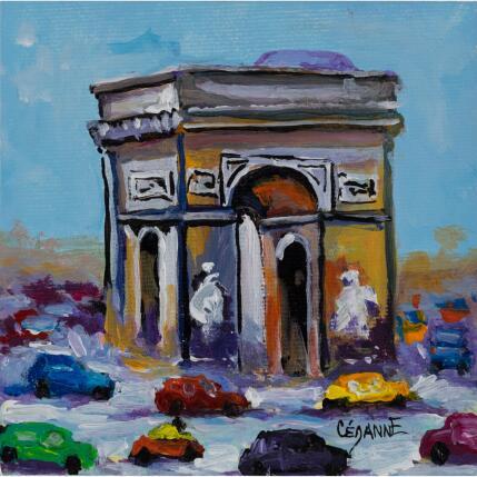 Painting Paris, l'Arc de Triomphe by Cédanne | Painting Figurative Acrylic, Oil Architecture, Landscapes, Urban