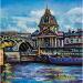 Pintura Paris, Institut de France et le Pont des Arts por Cédanne | Pintura Figurativo Paisajes Urbano Arquitectura Aceite Acrílico