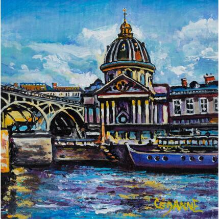 Painting Paris, Institut de France et le Pont des Arts by Cédanne | Painting Figurative Acrylic, Oil Architecture, Landscapes, Pop icons, Urban