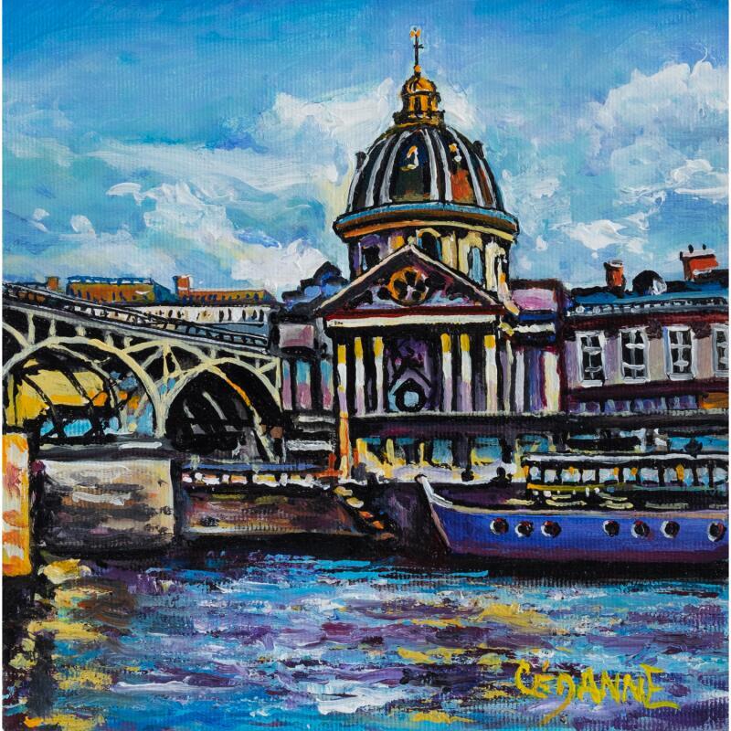 Pintura Paris, Institut de France et le Pont des Arts por Cédanne | Pintura Figurativo Paisajes Urbano Arquitectura Aceite Acrílico