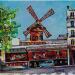 Peinture Paris, le Moulin Rouge par Cédanne | Tableau Figuratif Paysages Urbain Architecture Huile Acrylique