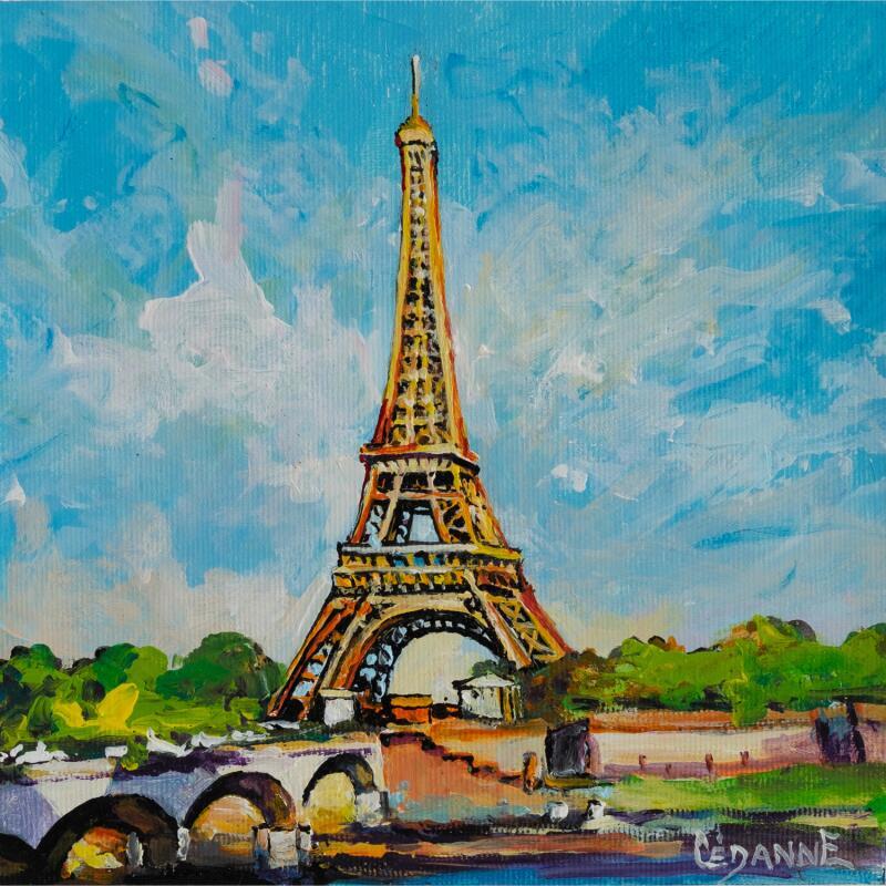 Gemälde Paris, la Tour Eiffel von Cédanne | Gemälde Figurativ Landschaften Urban Architektur Öl Acryl