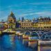 Gemälde Paris, le Pont des Arts et l'Institut de France von Cédanne | Gemälde Figurativ Landschaften Urban Architektur Öl Acryl