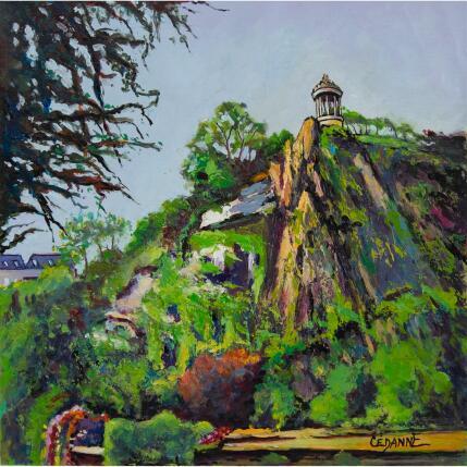 Pintura Souvenir des Buttes-Chaumont por Cédanne | Pintura Figurativo Aceite, Acrílico Arquitectura, Paisajes, Urbano