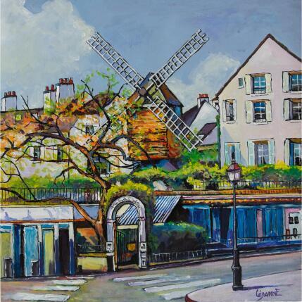 Painting Déjeuner au Moulin de la Galette by Cédanne | Painting Figurative Acrylic, Oil Architecture, Landscapes, Urban