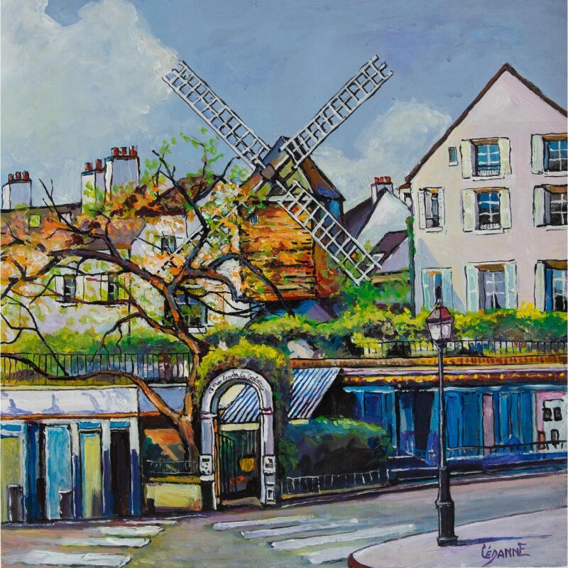 Peinture Déjeuner au Moulin de la Galette par Cédanne | Tableau Figuratif Paysages Urbain Architecture Huile Acrylique