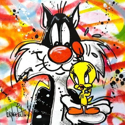 Peinture Titi est Grosminet par Cornée Patrick | Tableau Pop-art Graffiti, Huile Cinéma, Enfant, Icones Pop