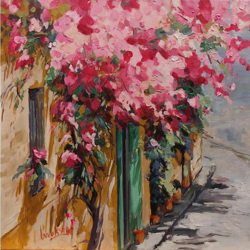 Peinture La porte verte par Brooksby | Tableau Figuratif Paysages Nature Architecture Huile