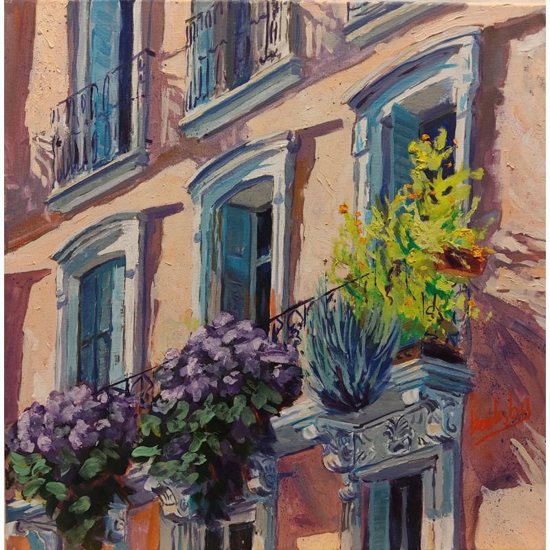Pintura Les balcons en place Chemenereau por Brooksby | Pintura Figurativo Urbano Arquitectura Aceite