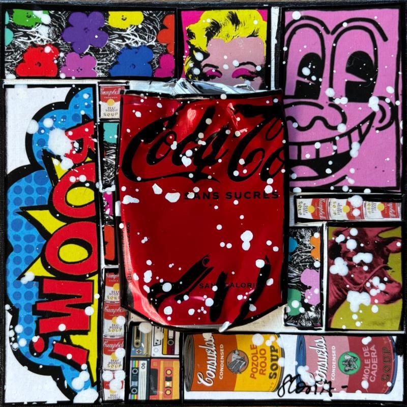 Painting POP COKE by Costa Sophie | Painting Pop-art Pop icons Acrylic Gluing Upcycling