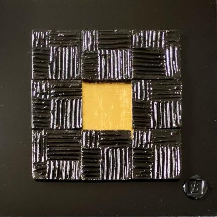 Peinture New Delhi  par Bauquel Véronique | Tableau Abstrait Acrylique, Bois, Collage, Feuille d'or Minimaliste