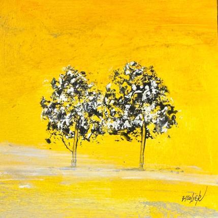 Peinture Infini soleil par Escolier Odile | Tableau Figuratif Acrylique, Carton Minimaliste, Nature, Scènes de vie