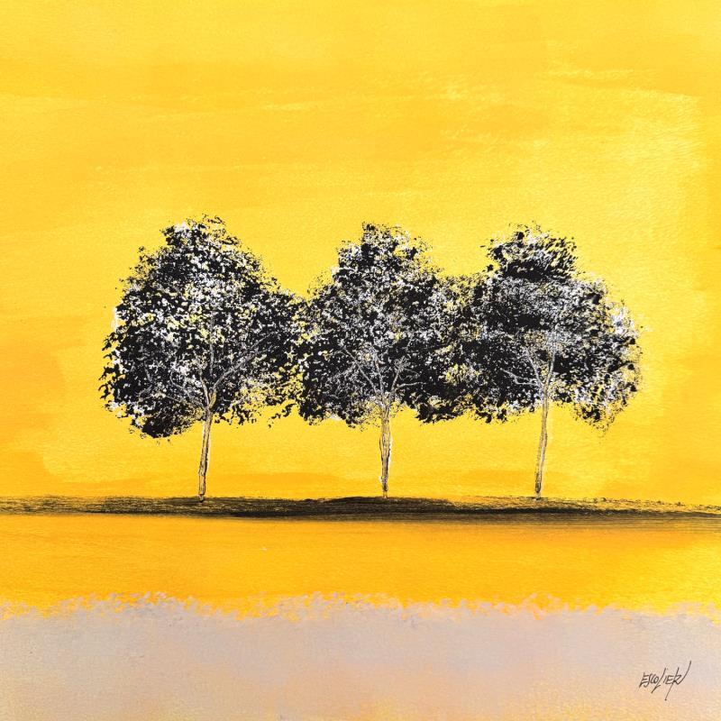 Gemälde Gorgés d'une lumière bienfaisante von Escolier Odile | Gemälde Figurativ Landschaften Natur Minimalistisch Acryl