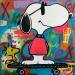Painting Snoopy skate by Kikayou | Painting Pop-art Pop icons Graffiti Acrylic Gluing