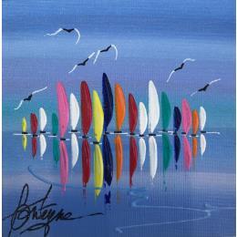 Painting Oh du bâteau by Fonteyne David | Painting Figurative Acrylic Marine