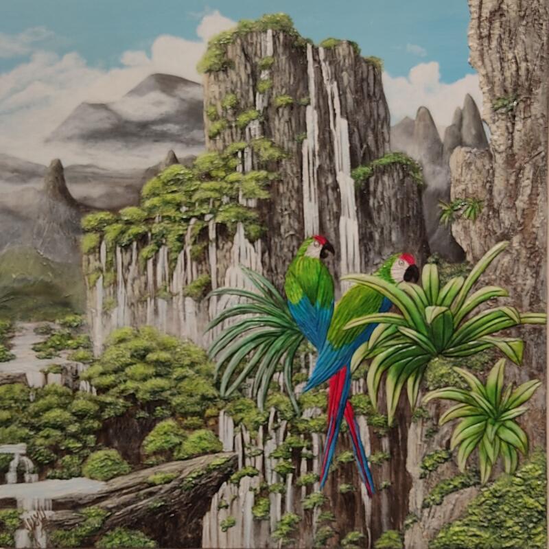 Peinture La vida par Geiry | Tableau Matiérisme