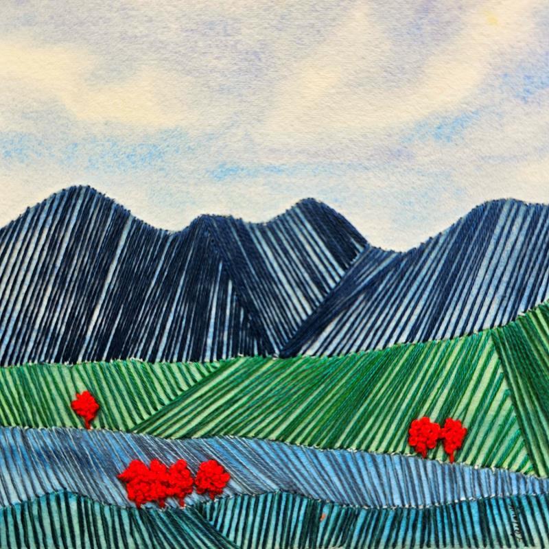 Peinture The sweetness of life par Vazquez Laila | Tableau Figuratif Paysages Nature Aquarelle Textile