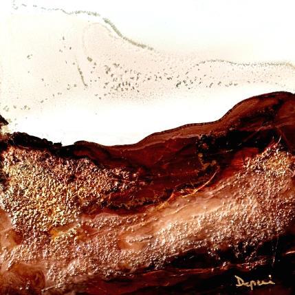 Peinture 2374 Poésie Mocha Mousse par Depaire Silvia | Tableau Abstrait Acrylique Minimaliste, Paysages