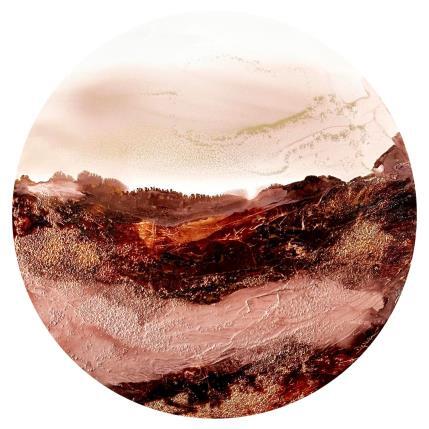 Peinture 2382 Poésie Moccha Mousse par Depaire Silvia | Tableau Abstrait Acrylique Minimaliste, Paysages