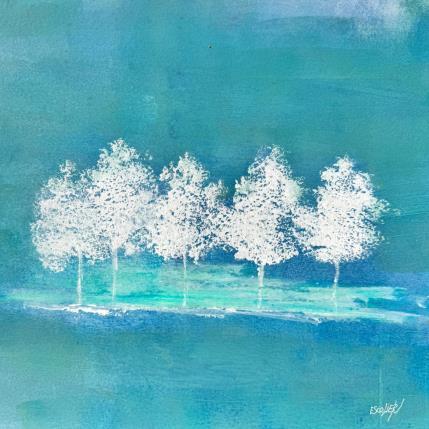 Peinture Entre les feuilles, la vie renait par Escolier Odile | Tableau Figuratif Acrylique Minimaliste, Nature, Paysages