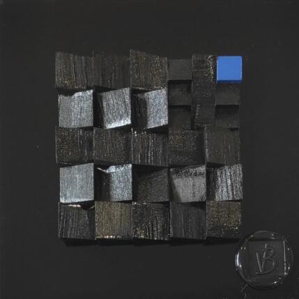 Painting Echo by Bauquel Véronique | Painting Abstract Acrylic, Gluing, Wood Minimalist