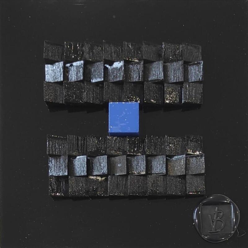 Painting Levy by Bauquel Véronique | Painting Abstract Minimalist Wood Acrylic Gluing