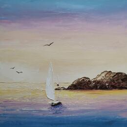 Peinture Emerveillement par Blandin Magali | Tableau Figuratif Huile Paysages