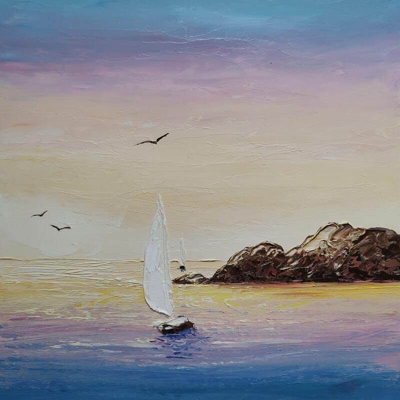 Gemälde Emerveillement von Blandin Magali | Gemälde Figurativ Landschaften Öl