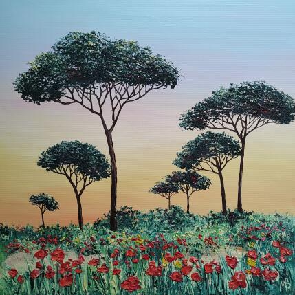 Peinture Soirée haute en couleurs par Blandin Magali | Tableau Figuratif Huile Paysages