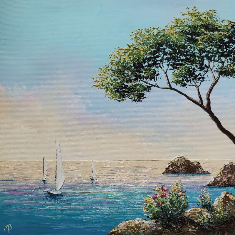 Peinture Partir vers le large par Blandin Magali | Tableau Figuratif Paysages Huile