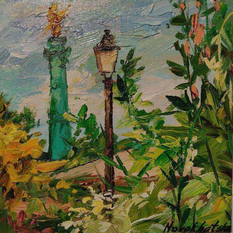 Gemälde Végétation de l'Arsenal von Novokhatska Olga | Gemälde Figurativ Urban Öl Acryl